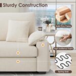 88.58" Modern Loveseat Couches for Living Room, Comfy Sofa with Deep Seat Couch, USB/Type-C Port, Side Storage, Removable Cover, Couches for Living Room Apartment, Beige - Image 7
