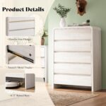 AMERLIFE Modern 3-Piece Bedroom Furniture Set with 5-Drawer Dresser and 2 Nightstands, Large Storage Capacity, Rounded Corners, Flexible Combination Design, White - Image 6