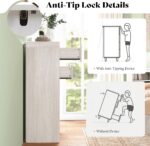AMERLIFE Modern 3-Piece Bedroom Furniture Set with 5-Drawer Dresser and 2 Nightstands, Large Storage Capacity, Rounded Corners, Flexible Combination Design, White - Image 7