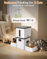 Yakry Automatic Cat Feeder for 2 Cats - Two HD Cameras Easy Setup 5GHz Stable WiFi Dog Food Dispenser with HD Night Vision - 8L Pet Feeder with Dual Bowls for Multi-Cat & Small Dogs Indoor - Image 4