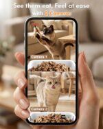 Yakry Automatic Cat Feeder for 2 Cats - Two HD Cameras Easy Setup 5GHz Stable WiFi Dog Food Dispenser with HD Night Vision - 8L Pet Feeder with Dual Bowls for Multi-Cat & Small Dogs Indoor - Image 5