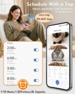 Yakry Automatic Cat Feeder for 2 Cats - Two HD Cameras Easy Setup 5GHz Stable WiFi Dog Food Dispenser with HD Night Vision - 8L Pet Feeder with Dual Bowls for Multi-Cat & Small Dogs Indoor - Image 7