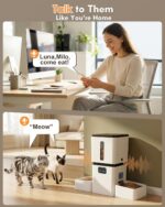 Yakry Automatic Cat Feeder for 2 Cats - Two HD Cameras Easy Setup 5GHz Stable WiFi Dog Food Dispenser with HD Night Vision - 8L Pet Feeder with Dual Bowls for Multi-Cat & Small Dogs Indoor - Image 8