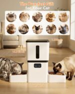 Yakry Automatic Cat Feeder for 2 Cats - Two HD Cameras Easy Setup 5GHz Stable WiFi Dog Food Dispenser with HD Night Vision - 8L Pet Feeder with Dual Bowls for Multi-Cat & Small Dogs Indoor - Image 9