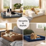 Bedsure ComfyFleece™ Orthopedic Dog Beds Large Sized Dog, Waterproof Memory Foam Pet Couch Sofa with Sides, Non-Slip Bottom and Egg-Crate Foam Large Pet Bed with Washable Corduroy Cover, Grey - Image 9