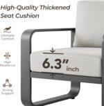 CHITA Outdoor Furniture Set 4 Piece, 5-Seats Patio Conversation Set with 6.3in Thick Cushions & 100% Aluminum Frame & Coffee Table, Modern Outdoor Patio Furniture Sofa Set for Poolside, Deck, Balcony - Image 3