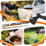 wikiwiki Retractable Garden Hose Reel 1/2 in x 100 ft, Heavy Duty Wall Mounted Hose Reel with 10- Function Sprayer Nozzle, Automatic Slow Return System/180°Swivel Bracket/UV Resistant (Black) - Image 7