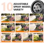 wikiwiki Retractable Garden Hose Reel 1/2 in x 100 ft, Heavy Duty Wall Mounted Hose Reel with 10- Function Sprayer Nozzle, Automatic Slow Return System/180°Swivel Bracket/UV Resistant (Black) - Image 8