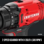 CRAFTSMAN V20 MAX Cordless Drill Driver and Impact Driver Set, Power Tool Set with 2 Batteries and Charger, LED Work Light, 2 Bits, Bag (CMCK200C2) - Image 7