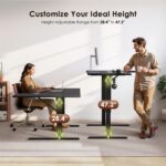 OffiGo Electric L Shaped Standing Desk, 55 Inches Height Adjustable Table, Reversiable Corner Stand Up Desk, Lifting Computer Table for Home Office, Computer Workstation, Carbon Fiber Black - Image 5