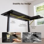 OffiGo Electric L Shaped Standing Desk, 55 Inches Height Adjustable Table, Reversiable Corner Stand Up Desk, Lifting Computer Table for Home Office, Computer Workstation, Carbon Fiber Black - Image 6