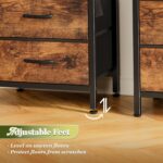 Huuger Night Stand Set 2, Nightstand with 2 Drawers, Bed Side Table with Open Shelf, Wooden Top, End Table, Fabric Drawer, for Bedroom, Rustic Brown - Image 10