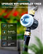 RAINPOINT WiFi Water Timer, Sprinkler Timer for Garden Hose, Smart Automatic Irrigation System with Brass Inlet for Yard, Lawn, APP Remote Control via 2.4Ghz WiFi and Bluetooth - Image 3