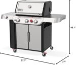 Weber Genesis S-335 Liquid Propane Gas Grill for Outdoor Cooking, Stainless Steel, 3 Burners and 1 Side Burner – Stainless Steel Cooking Grates, PureBlu Burners & Sear Zone - Image 10