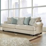 Signature Design by Ashley Monaghan Vintage Sofa with Accent Pillows, Reversible Cushions and Rolled Arms, Beige - Image 4