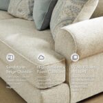 Signature Design by Ashley Monaghan Vintage Sofa with Accent Pillows, Reversible Cushions and Rolled Arms, Beige - Image 7