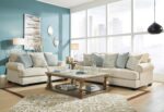 Signature Design by Ashley Monaghan Vintage Sofa with Accent Pillows, Reversible Cushions and Rolled Arms, Beige - Image 9