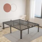 ROIL 14 inch Metal Queen Bed Frame with Rounded Corner and Headboard Hole Mattress Retainers 3500LBS Heavy Duty Steel Slats No Box Spring Needed Platform Noise-Free Easy Assembly - Image 9