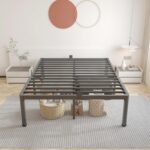 ROIL 14 inch Metal Queen Bed Frame with Rounded Corner and Headboard Hole Mattress Retainers 3500LBS Heavy Duty Steel Slats No Box Spring Needed Platform Noise-Free Easy Assembly - Image 10