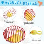 Jecery 5 Pcs Cat Spring Balls Toys Stretchable Rolling Balls Colorful Playful Coils Interactive Action Toy Caged Rats for Kitten Pet Supplies (Mouse,Multicolor) - Image 4
