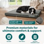 Furhaven Water-Resistant Orthopedic Dog Bed for Large/Medium Dogs w/ Removable Washable Cover, For Dogs Up to 55 lbs - Indoor/Outdoor Logo Print Oxford Polycanvas Mattress - Forest, Large - Image 6