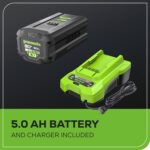 Greenworks 40V 21" Self-Propelled Cordless Lawn Mower – Brushless Motor, 5.0Ah Battery & Charger(75+ Tool Compatible) - Image 10