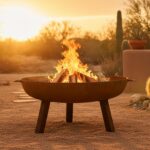 Sunnydaze Cast Iron Heavy Duty Fire Pit for Outside - Wood Burning Outdoor Fire Pit Bowl with Handles for Patio, Backyard, Camping - 34" - Rust - Image 9