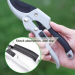 garden shears, Japanese scissors gardening tools, plant pruners for flower, rose, stem, fruit tree, florist cut fresh floral clippers, sharp pruning snips (Silver - 2 pack, 2) - Image 3