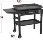 Blackstone Flat Top Gas Grill Griddle 2 Burner Propane Fuelled Rear Grease Management System, 1517, Outdoor Griddle Station for Camping, 28 inch - Image 4