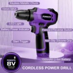 8V Cordless Drill Set, Built-in LED, Rechargeable Purple Power Drill with Drill & Screw Bits, 139-Piece Electric Drill Tool Set for Women & Men, Portable Tool Kit for Home Repairs, DIY Projects - Image 4