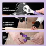 8V Cordless Drill Set, Built-in LED, Rechargeable Purple Power Drill with Drill & Screw Bits, 139-Piece Electric Drill Tool Set for Women & Men, Portable Tool Kit for Home Repairs, DIY Projects - Image 9