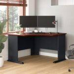 Bush Business Furniture Series A 48W Corner Desk in Hansen Cherry and Galaxy, Small Computer Table for Home or Professional Office - Image 3