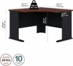 Bush Business Furniture Series A 48W Corner Desk in Hansen Cherry and Galaxy, Small Computer Table for Home or Professional Office - Image 4