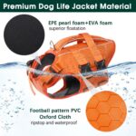Kuoser Dog Life Jacket High Flotation, Reflective Dogs Life Vest for Swimming Boating, Adjustable Small Medium Large Dog lifejacket, Lightweight Dogs Life Preserver Rescue Handle Spring Summer Pool - Image 5