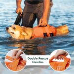 Kuoser Dog Life Jacket High Flotation, Reflective Dogs Life Vest for Swimming Boating, Adjustable Small Medium Large Dog lifejacket, Lightweight Dogs Life Preserver Rescue Handle Spring Summer Pool - Image 7