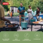 Keter Modern Cool Bar Outdoor Patio Furniture and Hot Tub Side Table with 7.5 Gallon Beer and Wine Cooler, Teal - Image 11
