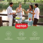 Keter Modern Cool Bar Outdoor Patio Furniture and Hot Tub Side Table with 7.5 Gallon Beer and Wine Cooler, Teal - Image 15