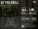 Weber Original Kettle Charcoal Grill, 22-Inch, Black – Classic Outdoor BBQ Grill with One‑Touch™ Cleaning System & Precise Temperature Control Dampers - Image 10