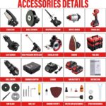 TEENO 20V MAX Brushless Power Tool Combo Kit, 9-in-1 Cordless Interchangeable Multi-Tool Set (Drill, Impact, Grinder, Sander, Circular, Chain & Reciprocating Saws, Blower, Washer), 2x 4.0Ah Batteries - Image 3