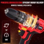 TEENO 20V MAX Brushless Power Tool Combo Kit, 9-in-1 Cordless Interchangeable Multi-Tool Set (Drill, Impact, Grinder, Sander, Circular, Chain & Reciprocating Saws, Blower, Washer), 2x 4.0Ah Batteries - Image 4