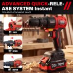 TEENO 20V MAX Brushless Power Tool Combo Kit, 9-in-1 Cordless Interchangeable Multi-Tool Set (Drill, Impact, Grinder, Sander, Circular, Chain & Reciprocating Saws, Blower, Washer), 2x 4.0Ah Batteries - Image 6