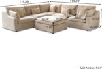 Could Couch Modular Sectional Sofa with Ottoman,Down Filled 120inch V Shaped Couch,Convertible Sofa Bed Living Room Set,6 Seat Sleeper Couched Bed, Cover Washable and Replaceable - Image 3