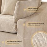 Could Couch Modular Sectional Sofa with Ottoman,Down Filled 120inch V Shaped Couch,Convertible Sofa Bed Living Room Set,6 Seat Sleeper Couched Bed, Cover Washable and Replaceable - Image 5