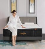 Soulfea Queen Mattress,12 Inch Queen Size Mattresses Memory Foam Hybrid Black Mattress in a Box,with Provide Support and Improve Sleep Mattresses,Medium Firm,CertiPUR-US. - Image 4