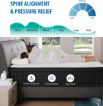 Soulfea Queen Mattress,12 Inch Queen Size Mattresses Memory Foam Hybrid Black Mattress in a Box,with Provide Support and Improve Sleep Mattresses,Medium Firm,CertiPUR-US. - Image 6