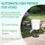 Automatic Fish Feeder for Pond, Briidea Outdoor Pond Feeder with 4L Capacity, Timed Feeding, Anti Clog System, Wildlife - Proof Design & Waterproof Housing - Image 3
