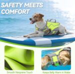 VIVAGLORY Neoprene Dog Life Vest, Dog Life Jacket for Swimming & Boating, Buoyancy & Comfort for Puppy Doggy, Swimming Vest with Handle, M, Bright Yellow - Image 3