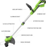 Greenworks 40V 20" Cordless Lawn Mower (Push), Axial Leaf Blower (500 CFM / 120 MPH),12" String Trimmer with 2 Batteries(5Ah+2Ah) and Chargers - Image 6