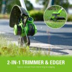 Greenworks 40V 20" Cordless Lawn Mower (Push), Axial Leaf Blower (500 CFM / 120 MPH),12" String Trimmer with 2 Batteries(5Ah+2Ah) and Chargers - Image 7