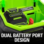 Greenworks 40V 20" Cordless Lawn Mower (Push), Axial Leaf Blower (500 CFM / 120 MPH),12" String Trimmer with 2 Batteries(5Ah+2Ah) and Chargers - Image 9